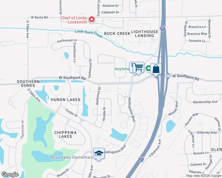map of restaurants, bars, coffee shops, grocery stores, and more near 2526 Santaro Ct in Indianapolis