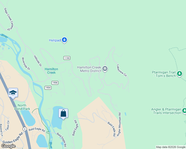 map of restaurants, bars, coffee shops, grocery stores, and more near 1762 Hamilton Creek Road in Silverthorne
