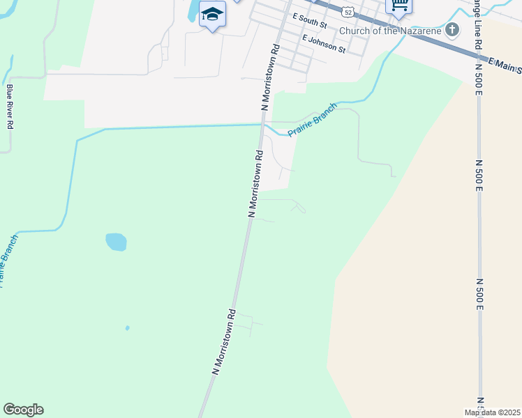 map of restaurants, bars, coffee shops, grocery stores, and more near 868 South Washington Street in Morristown