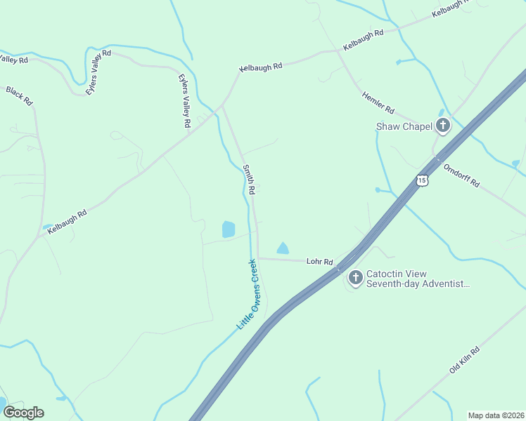 map of restaurants, bars, coffee shops, grocery stores, and more near 15731 Smith Road in Thurmont