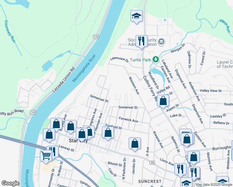 map of restaurants, bars, coffee shops, grocery stores, and more near 698 Trovato Dr in Star City