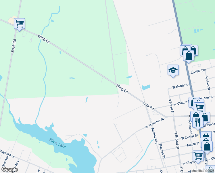 map of restaurants, bars, coffee shops, grocery stores, and more near 410 Whig Lane in Glassboro