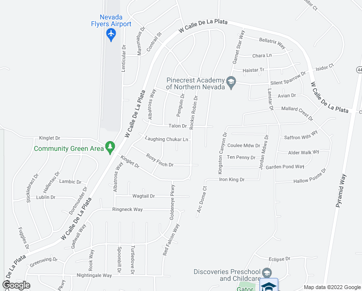 map of restaurants, bars, coffee shops, grocery stores, and more near 2182 Ivory Gull Court in Sparks