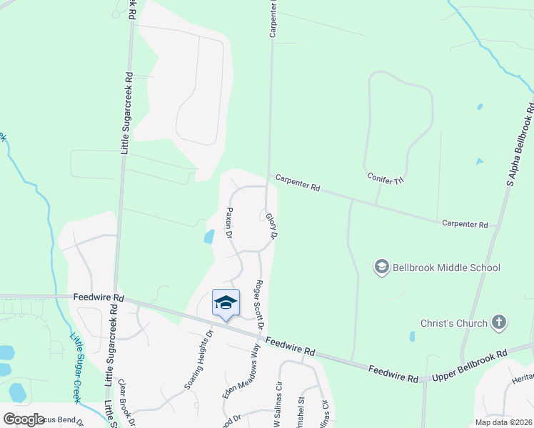 map of restaurants, bars, coffee shops, grocery stores, and more near 3739 Glory Drive in Bellbrook