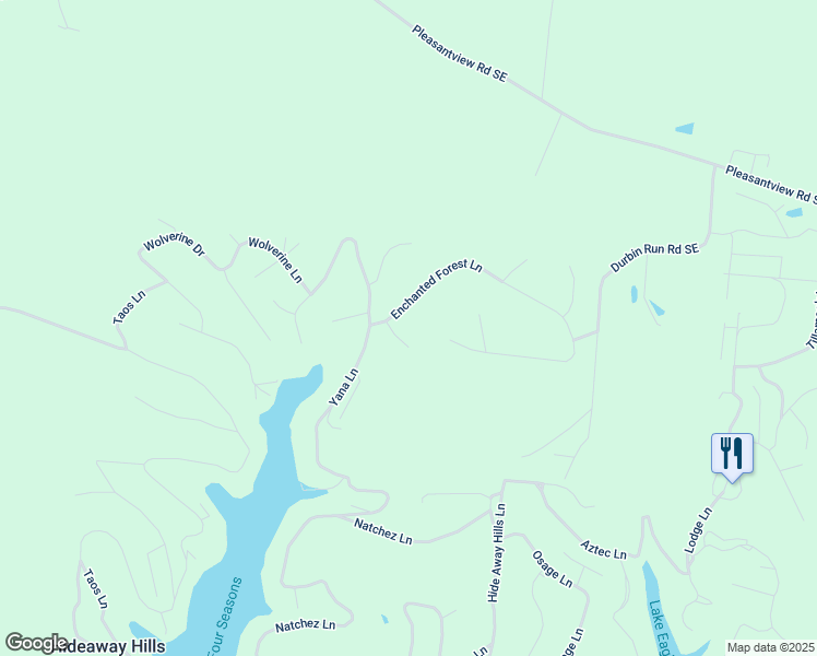 map of restaurants, bars, coffee shops, grocery stores, and more near 2047 2048 Montezuma Lane Southeast in Sugar Grove
