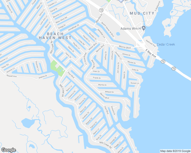 map of restaurants, bars, coffee shops, grocery stores, and more near 26 Frank Drive in Stafford Township