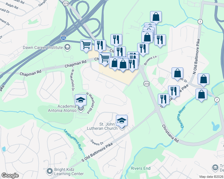 map of restaurants, bars, coffee shops, grocery stores, and more near 488 Jacobsen Drive in Newark