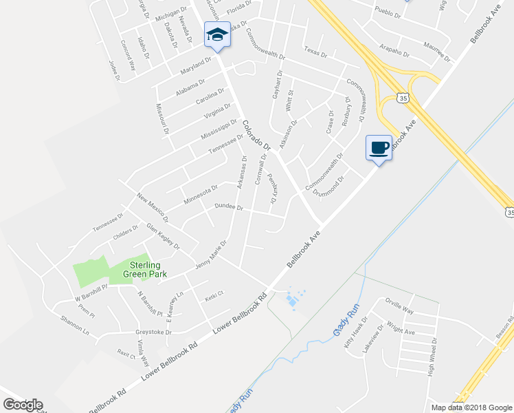 map of restaurants, bars, coffee shops, grocery stores, and more near 2188 Dundee Drive in Xenia