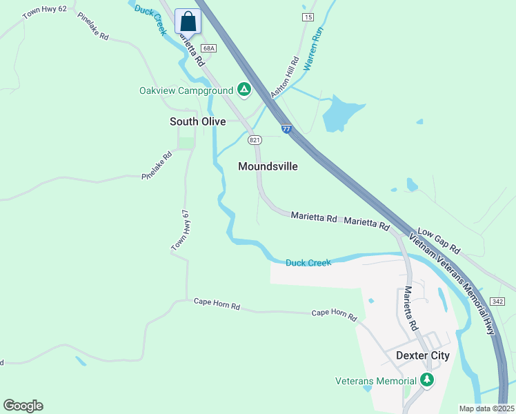 map of restaurants, bars, coffee shops, grocery stores, and more near Pauline Boord Road in Noble County