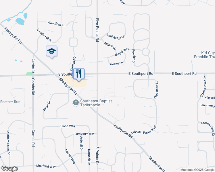 map of restaurants, bars, coffee shops, grocery stores, and more near 7045 Allegiance Lane in Indianapolis