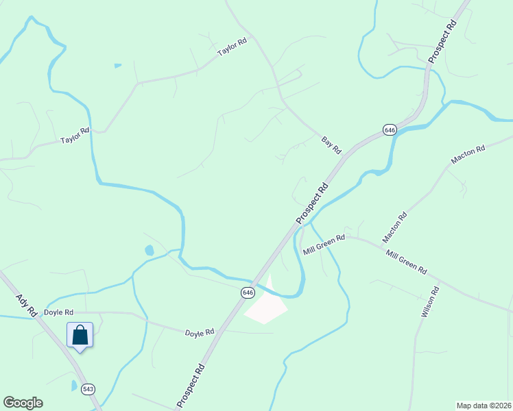 map of restaurants, bars, coffee shops, grocery stores, and more near 3648 Prospect Road in Street