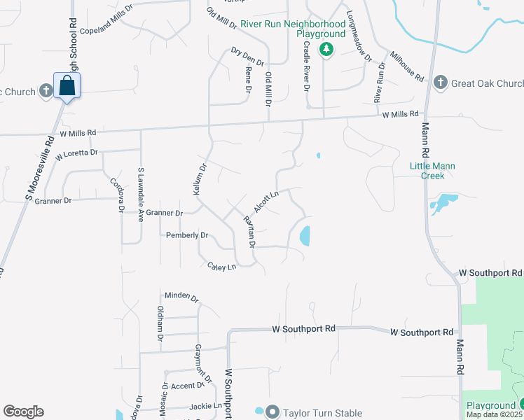 map of restaurants, bars, coffee shops, grocery stores, and more near 5579 Alcott Lane in Indianapolis