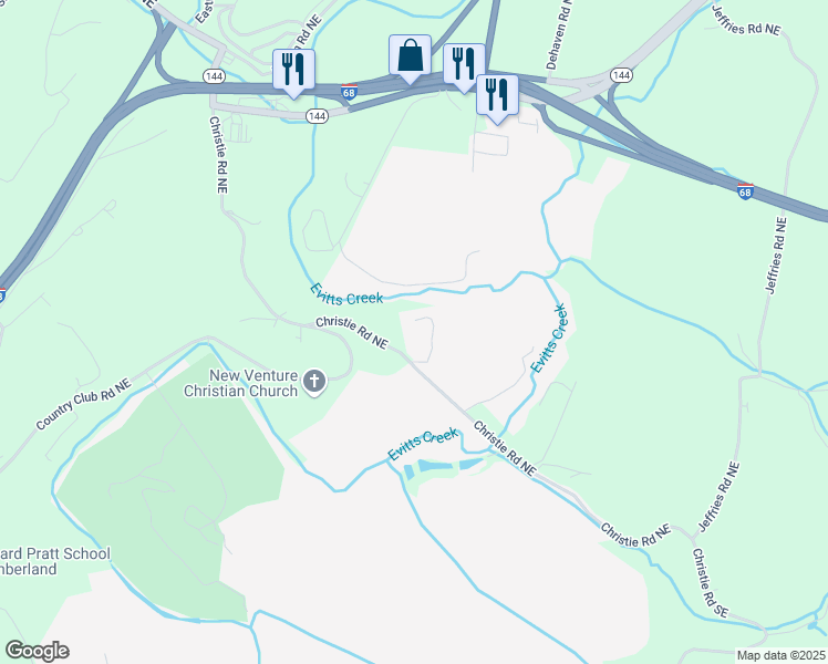 map of restaurants, bars, coffee shops, grocery stores, and more near 10316 Christie Road Northeast in Cumberland