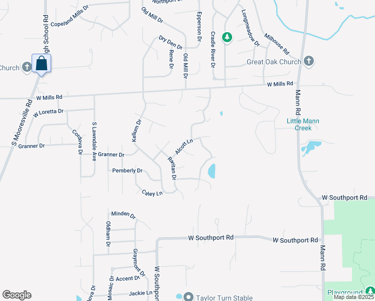 map of restaurants, bars, coffee shops, grocery stores, and more near 5579 Alcott Lane in Indianapolis