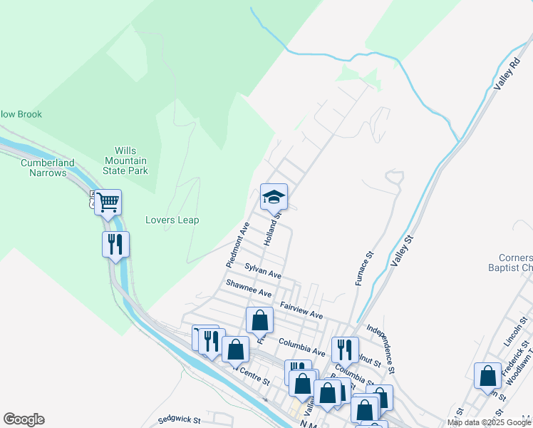 map of restaurants, bars, coffee shops, grocery stores, and more near 810 Edgewood Drive in Cumberland