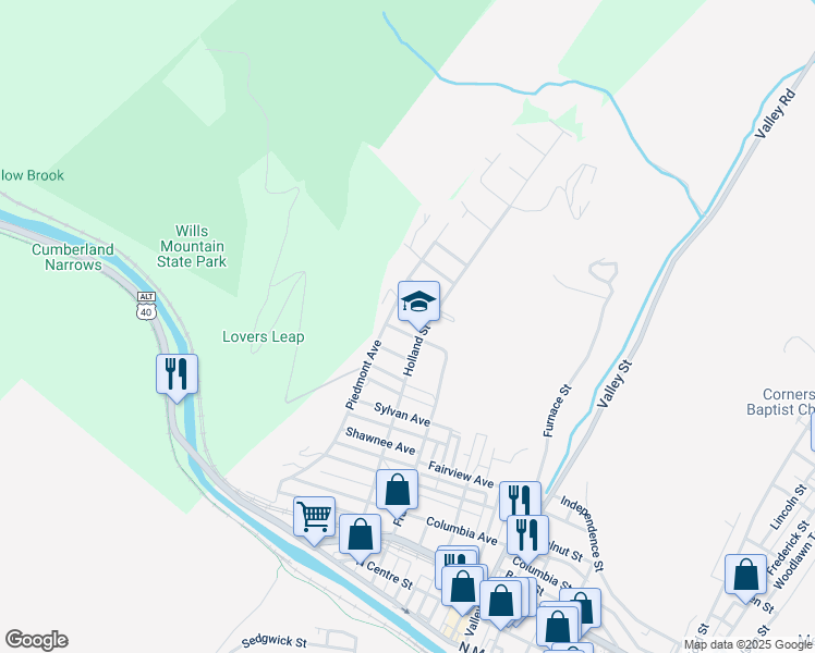 map of restaurants, bars, coffee shops, grocery stores, and more near 810 Edgewood Drive in Cumberland