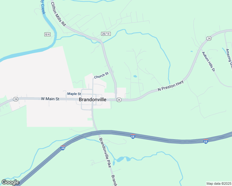 map of restaurants, bars, coffee shops, grocery stores, and more near State Highway 26 in Bruceton Mills