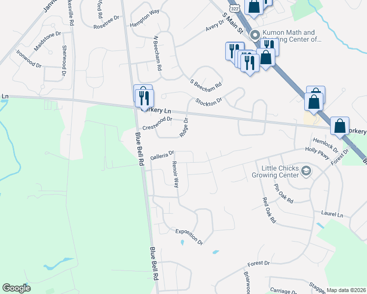 map of restaurants, bars, coffee shops, grocery stores, and more near 813 Monet Court in Monroe Township
