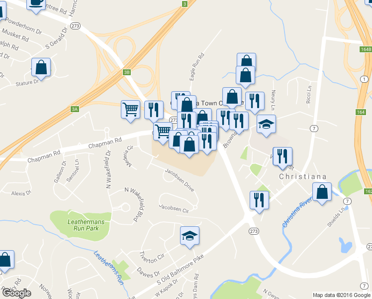 map of restaurants, bars, coffee shops, grocery stores, and more near 1 University Drive in Newark