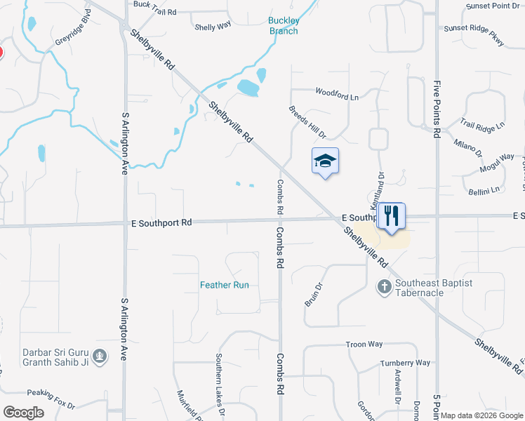 map of restaurants, bars, coffee shops, grocery stores, and more near 6920 Combs Road in Indianapolis