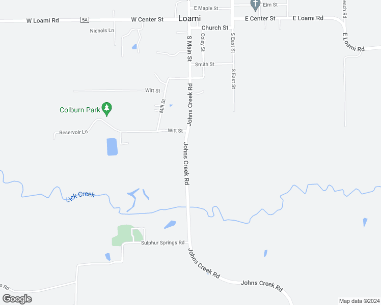 map of restaurants, bars, coffee shops, grocery stores, and more near 9052-9186 Johns Creek Rd in Loami