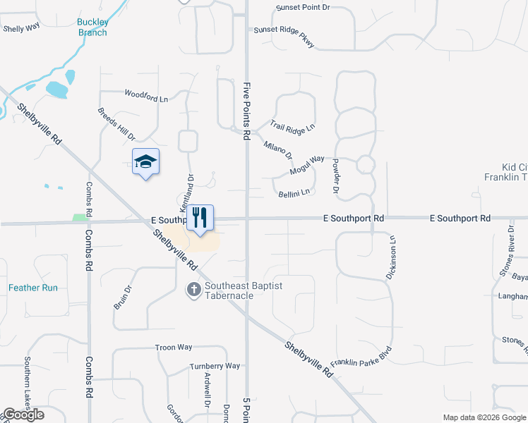 map of restaurants, bars, coffee shops, grocery stores, and more near 7121 Bellini Lane in Indianapolis