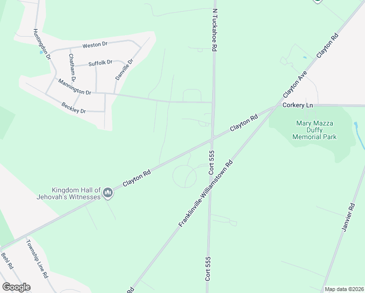 map of restaurants, bars, coffee shops, grocery stores, and more near 1051 Clayton Road in Monroe Township