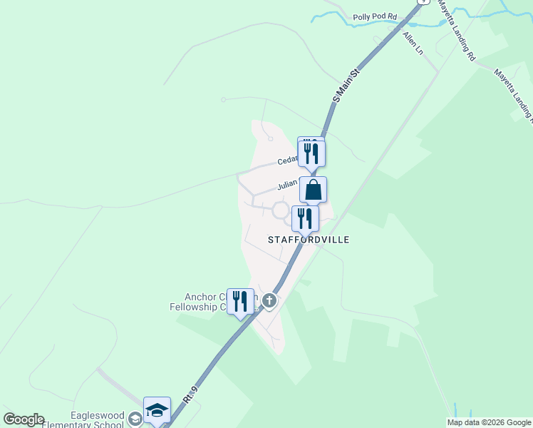 map of restaurants, bars, coffee shops, grocery stores, and more near 30 Holly Road in Eagleswood