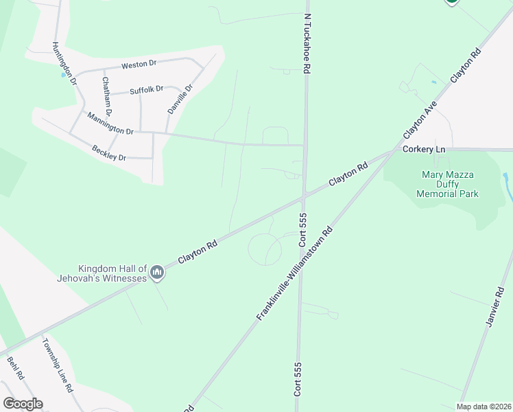 map of restaurants, bars, coffee shops, grocery stores, and more near 1051 Clayton Road in Monroe Township