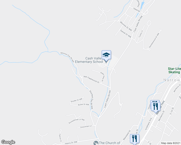 map of restaurants, bars, coffee shops, grocery stores, and more near 10609 Pearl View Place in La Vale