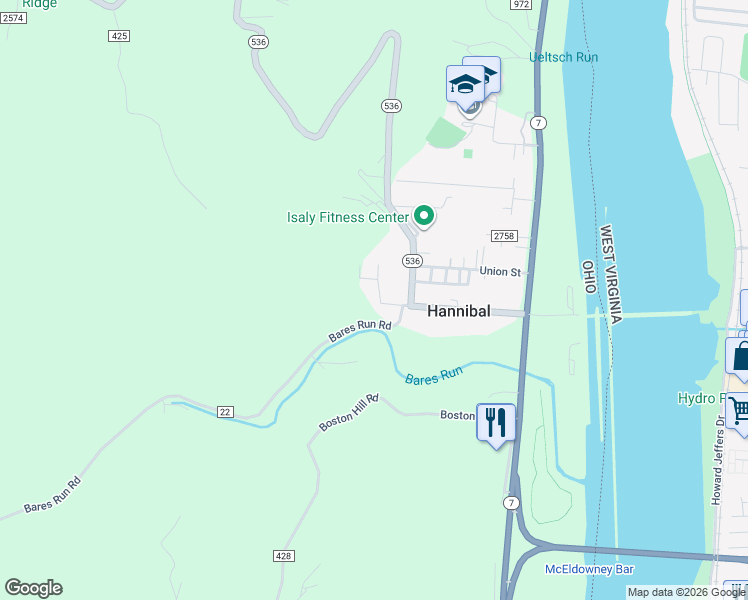 map of restaurants, bars, coffee shops, grocery stores, and more near 52375 Brady in Clarington