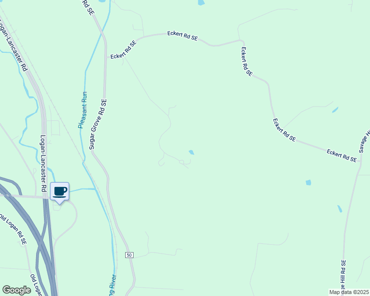 map of restaurants, bars, coffee shops, grocery stores, and more near 2615 Eckert Road Southeast in Lancaster