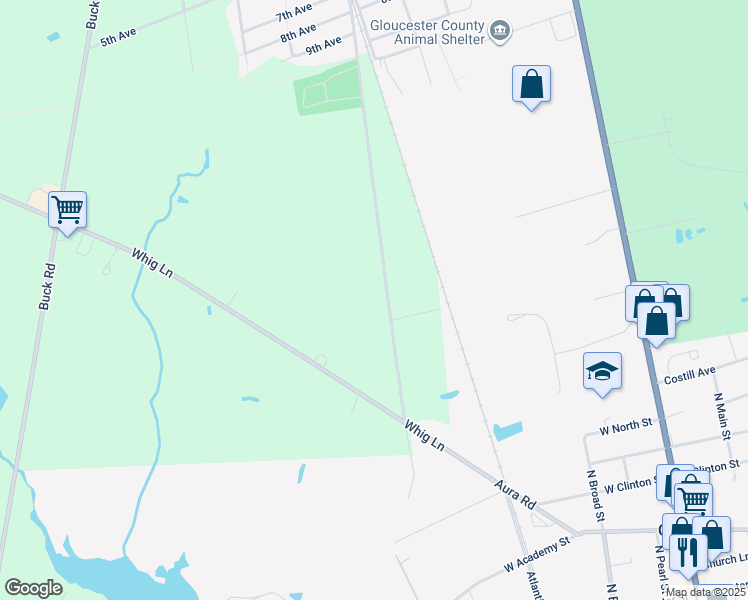 map of restaurants, bars, coffee shops, grocery stores, and more near 540 Fairview Road in Glassboro