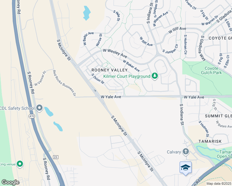 map of restaurants, bars, coffee shops, grocery stores, and more near 15538 West Washburn Avenue in Denver