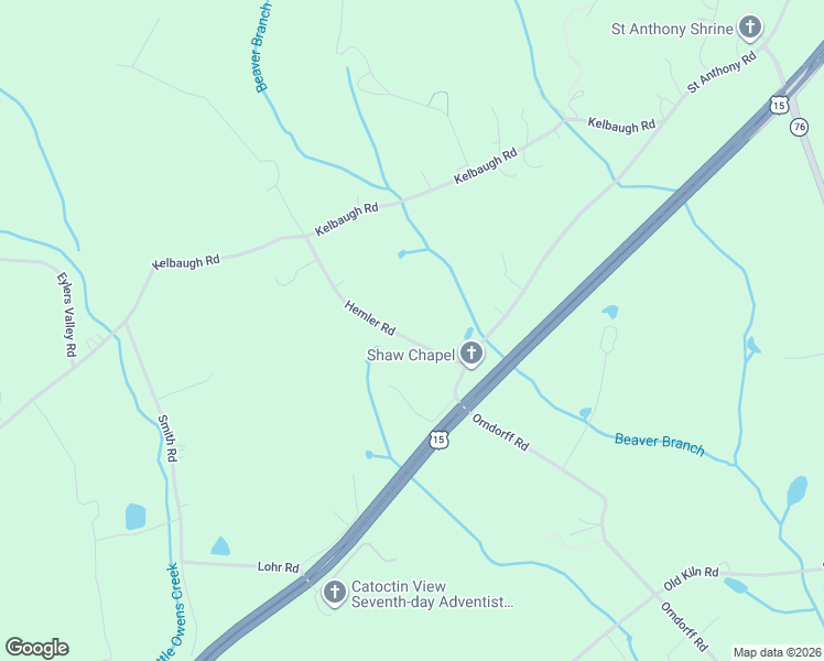 map of restaurants, bars, coffee shops, grocery stores, and more near 8520 Hemler Road in Thurmont