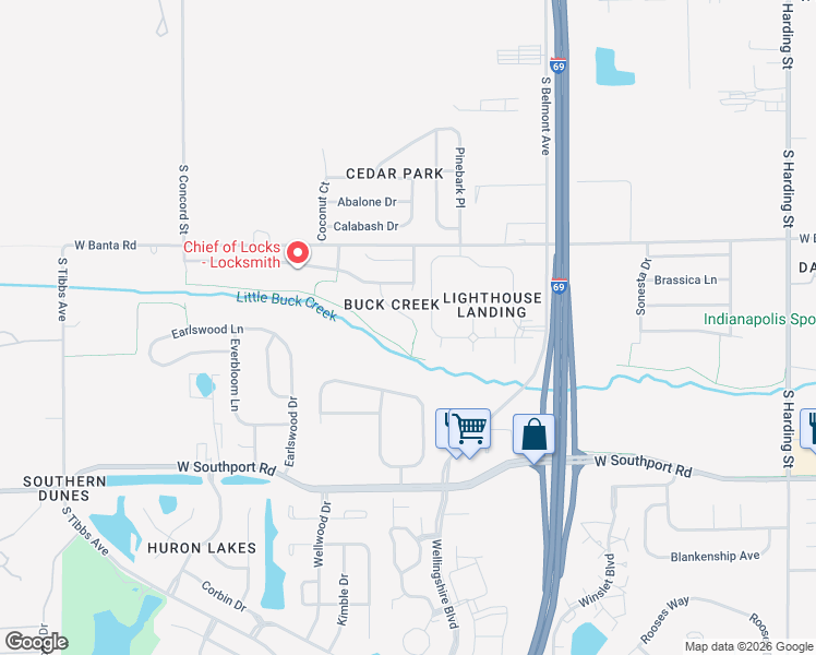 map of restaurants, bars, coffee shops, grocery stores, and more near 6655 Black Antler Circle in Indianapolis