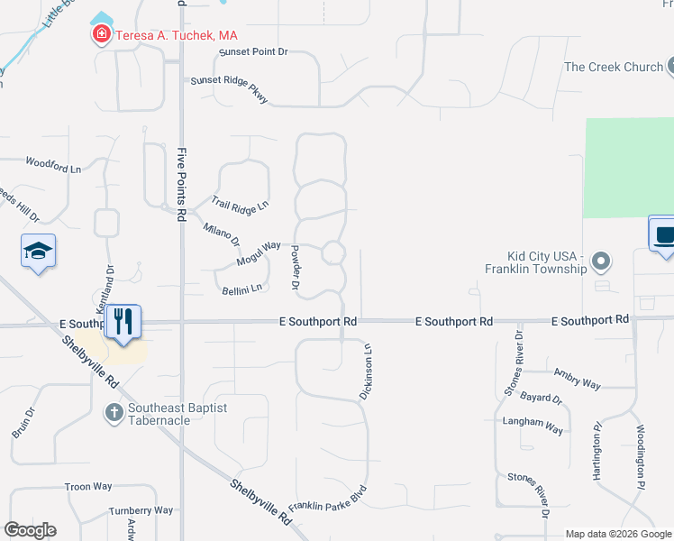 map of restaurants, bars, coffee shops, grocery stores, and more near 7350 Chorleywood Circle in Indianapolis