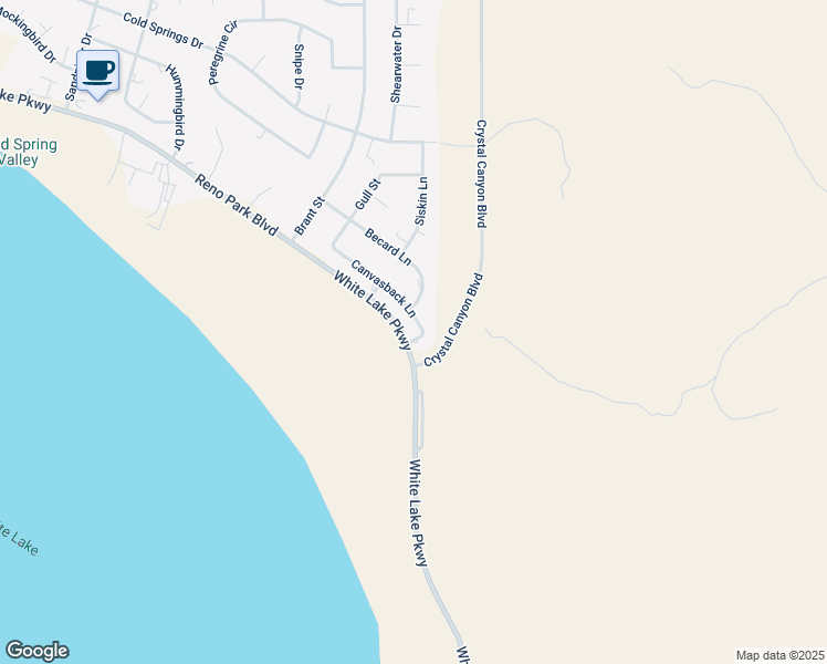 map of restaurants, bars, coffee shops, grocery stores, and more near 3370 Canvasback Lane in Reno