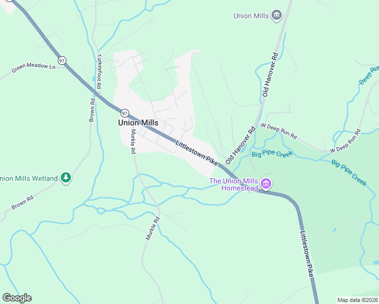 map of restaurants, bars, coffee shops, grocery stores, and more near 3412 Littlestown Pike in Westminster