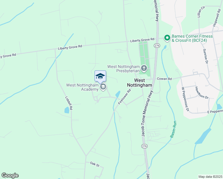map of restaurants, bars, coffee shops, grocery stores, and more near 1079 Firetower Road in Colora