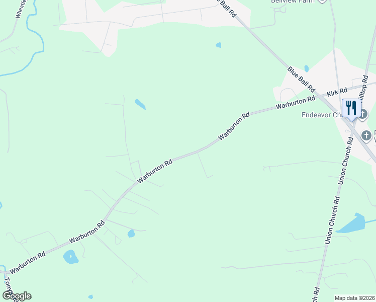 map of restaurants, bars, coffee shops, grocery stores, and more near 1005 Warburton Road in Elkton