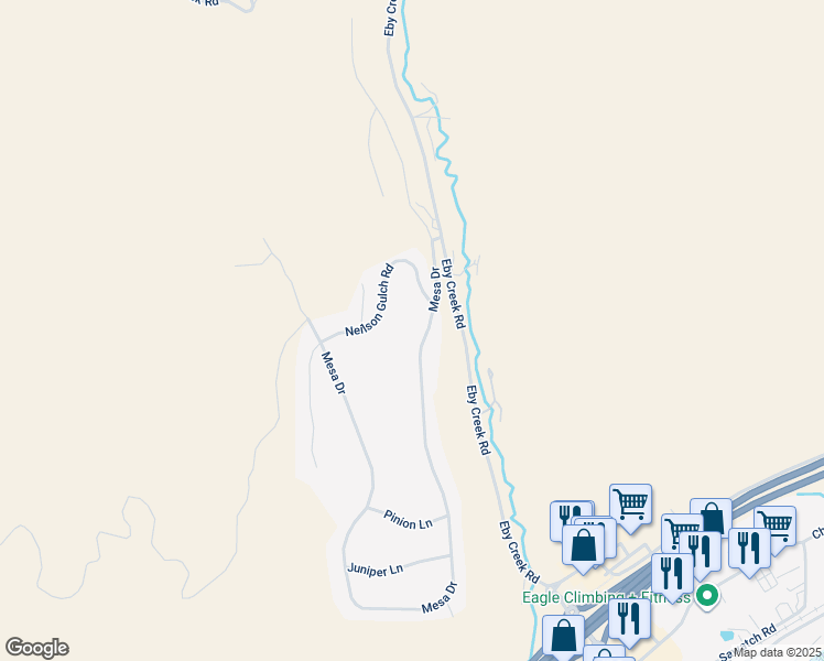map of restaurants, bars, coffee shops, grocery stores, and more near 199 Mesa Drive in Eagle
