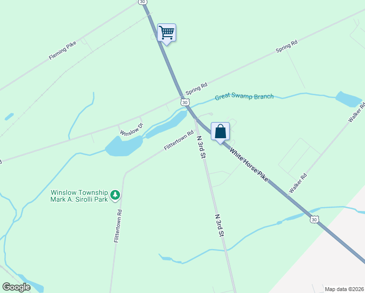 map of restaurants, bars, coffee shops, grocery stores, and more near 710 Flittertown Road in Hammonton