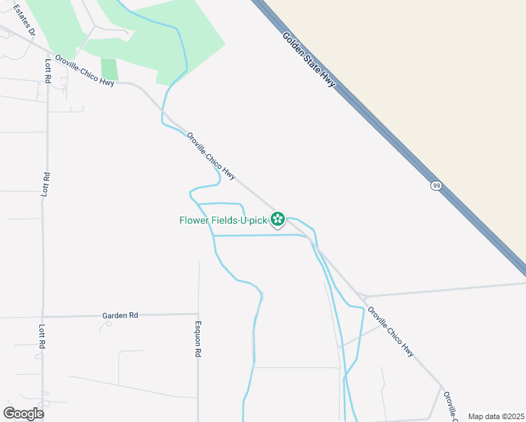 map of restaurants, bars, coffee shops, grocery stores, and more near 1491 Oroville-Chico Highway in Durham