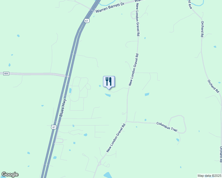 map of restaurants, bars, coffee shops, grocery stores, and more near 11069 New London Gravel Road in Hannibal
