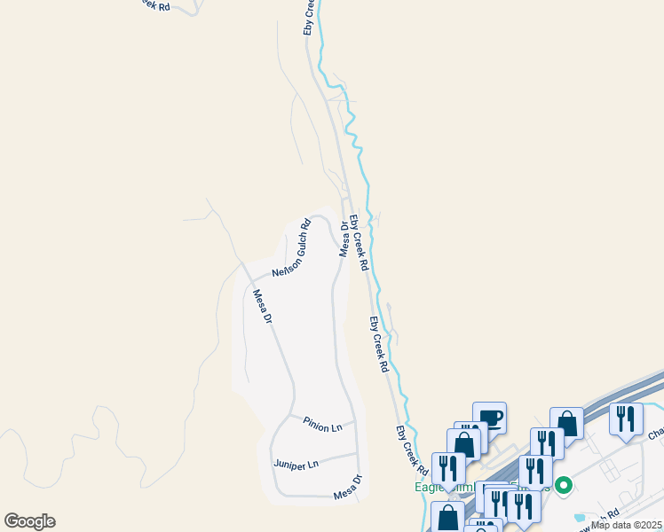 map of restaurants, bars, coffee shops, grocery stores, and more near 199 Mesa Drive in Eagle