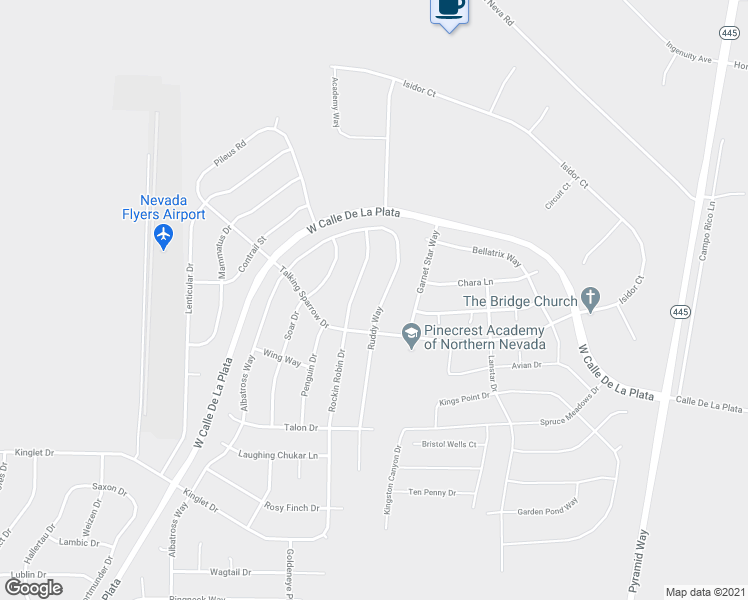 map of restaurants, bars, coffee shops, grocery stores, and more near 2323 Ruddy Way in Sparks