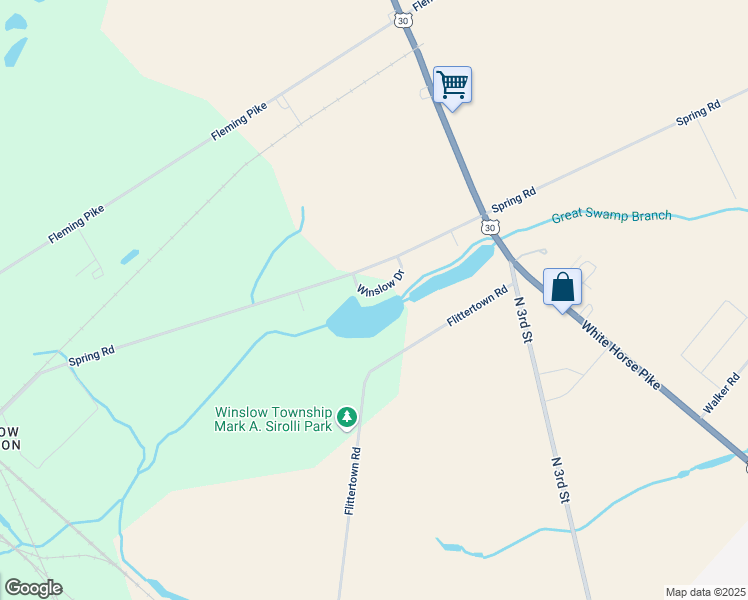 map of restaurants, bars, coffee shops, grocery stores, and more near 739 Flittertown Road in Hammonton