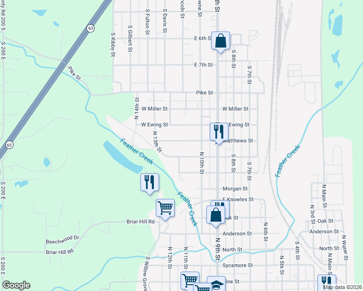 map of restaurants, bars, coffee shops, grocery stores, and more near 1007 Bogart Street in Clinton