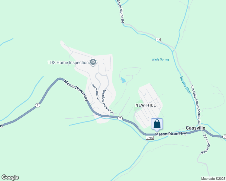 map of restaurants, bars, coffee shops, grocery stores, and more near 505 Birdie Court in Maidsville